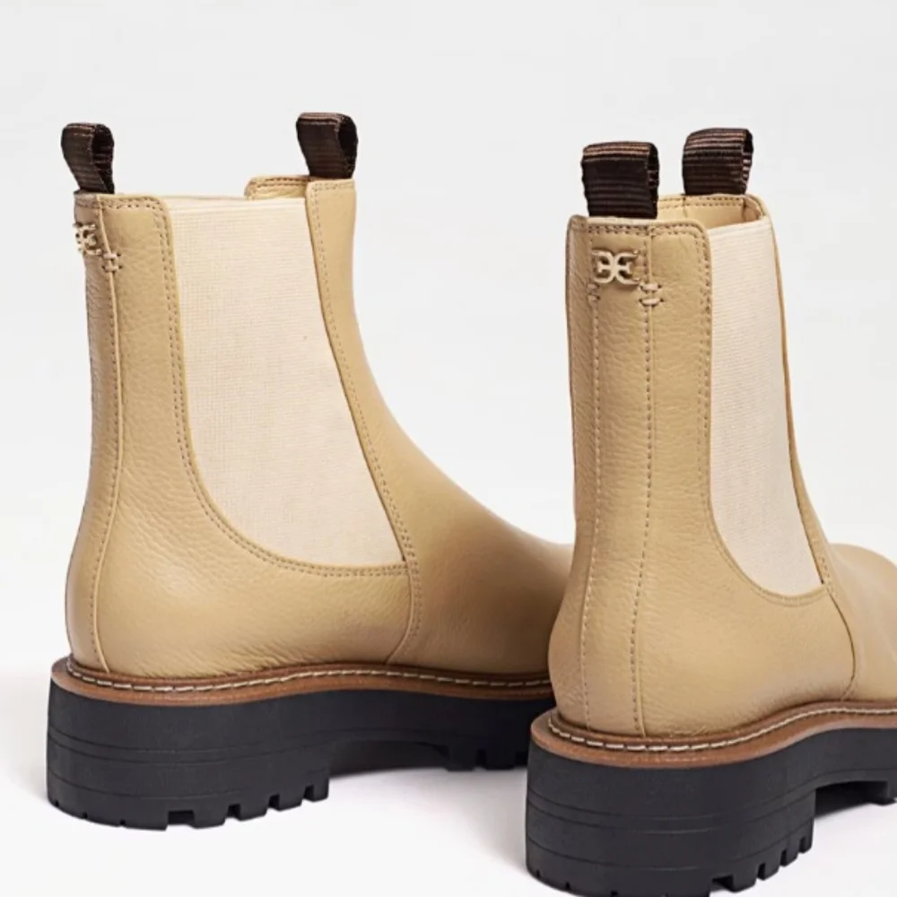 Sam Edelman Tan Chelsea Waterproof Lug Sole Boots Sz 9.5